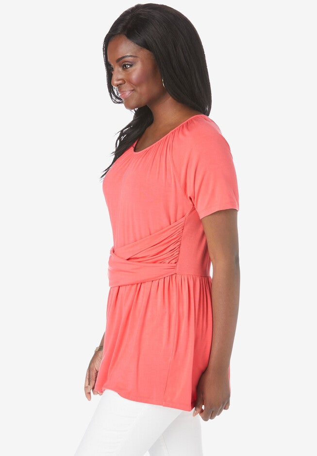 Scoop-neck Wrap Tunic, , alternate image number 2