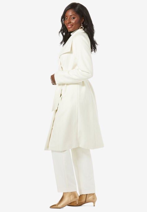 Belted Wool-Blend Coat, , alternate image number null