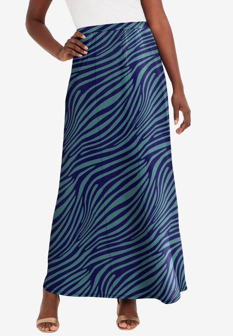 Knit Maxi Skirt, NEW SAGE ZEBRA, hi-res image number null