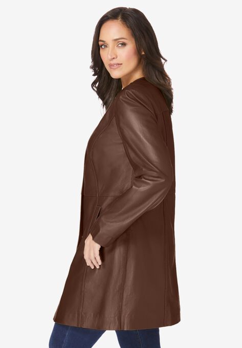 Three-Quarter Leather Jacket, , alternate image number null