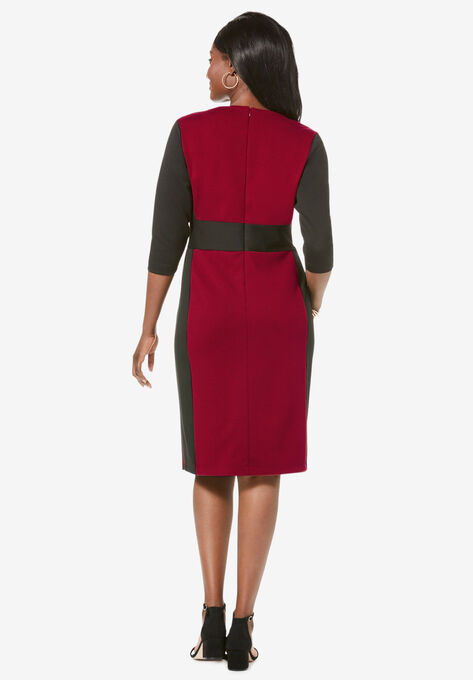Colorblock Ponte Dress, , on-hover image number null