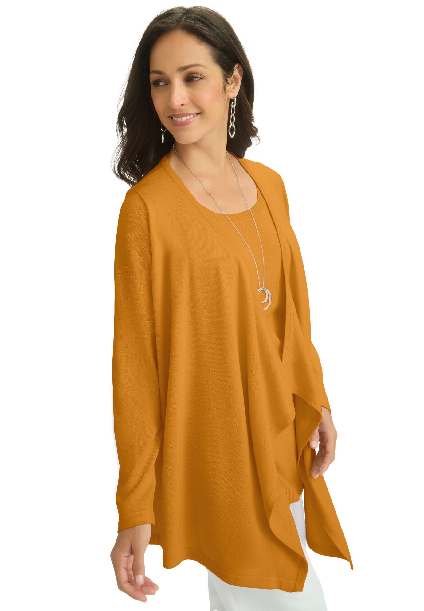 Flyaway Cardigan, RICH GOLD, alternate image number 2