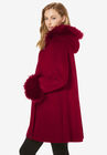 Hooded Faux Fur Trim Coat, , alternate image number null