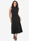 Jeweled Mock Neck Dress, BLACK, hi-res image number null