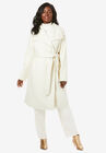 Belted Wool-Blend Coat, IVORY, hi-res image number null