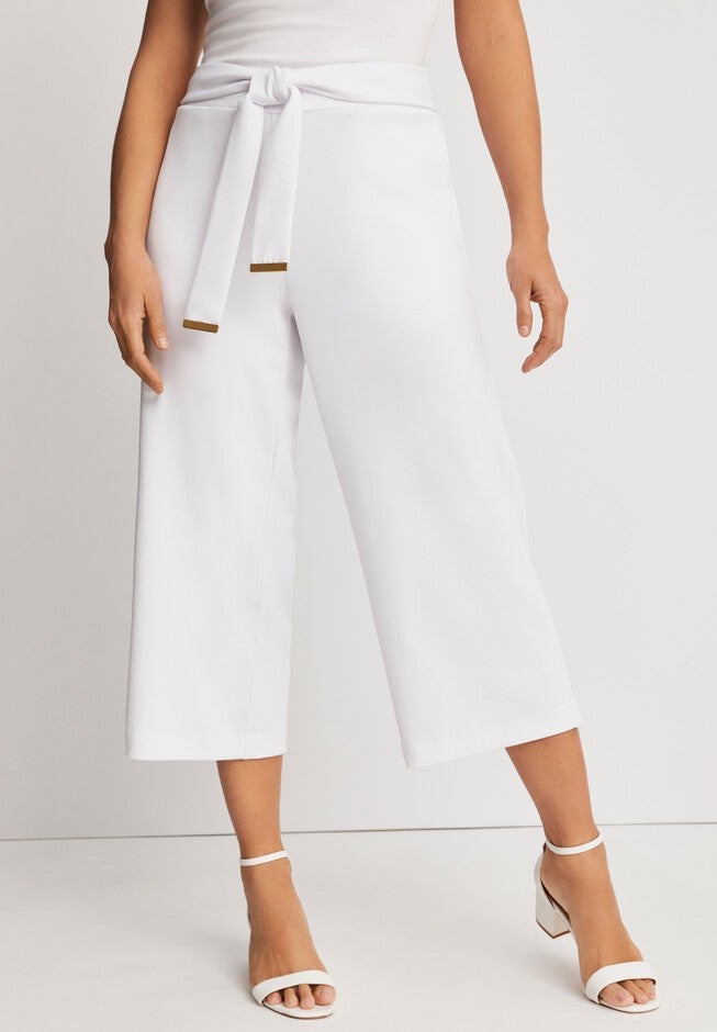 Knit Crepe Wide-Leg Crop Pant, , alternate image number null