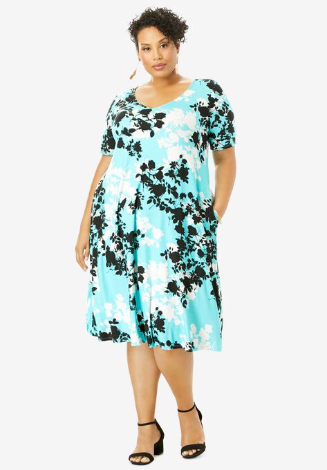 Crossback Swing Dress Plus Size Casual Dresses Ellos