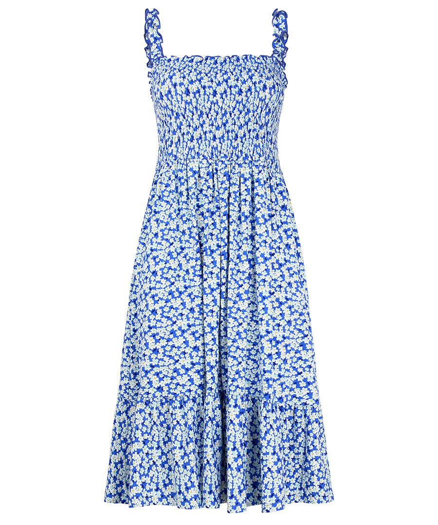 Square Neck Jersey Dress, SAPPHIRE DITSY FLORAL, alternate image number 3