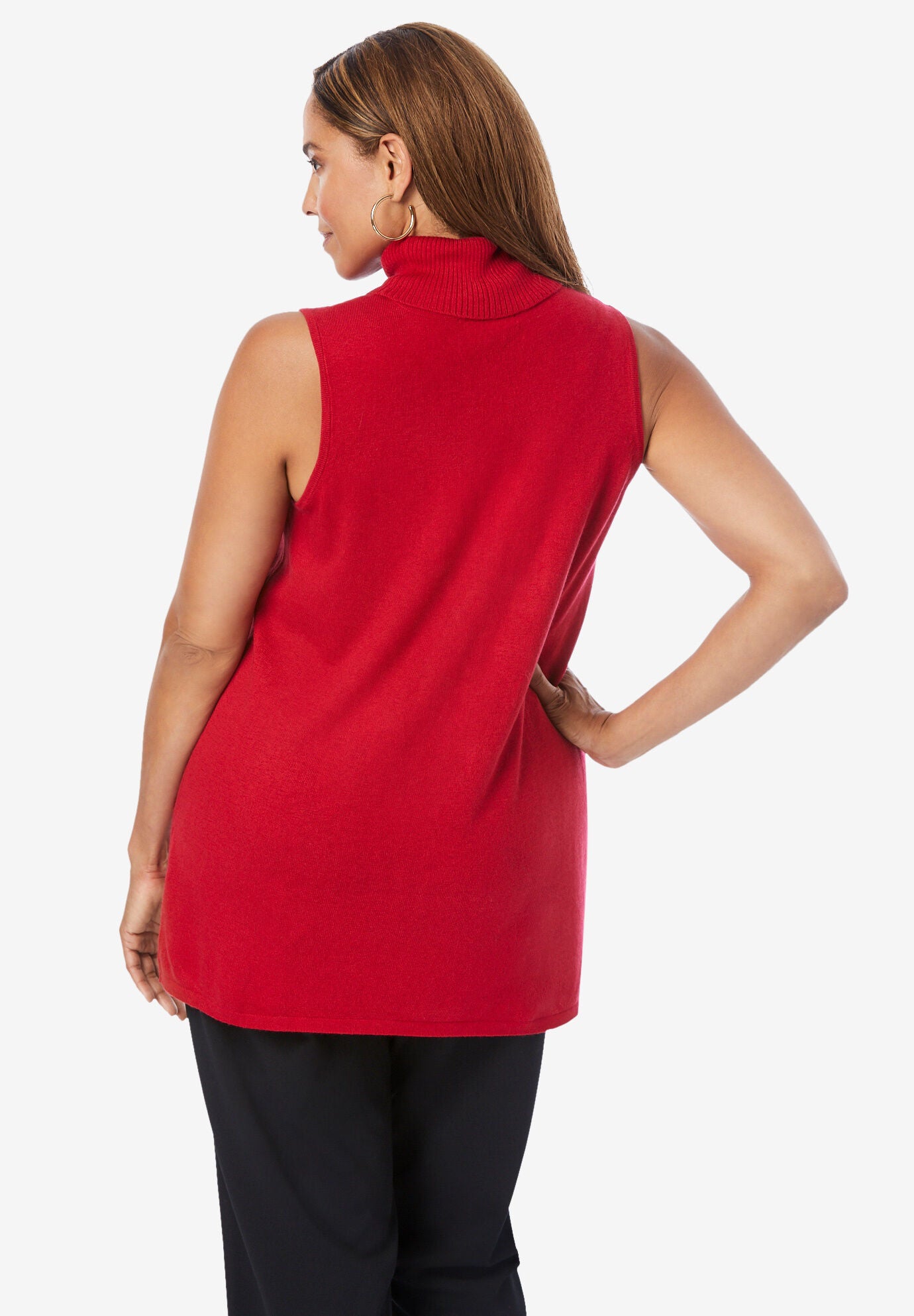 Carefree Cashmere Sleeveless Turtleneck Shell, RICH GOLD, on-hover image number 1