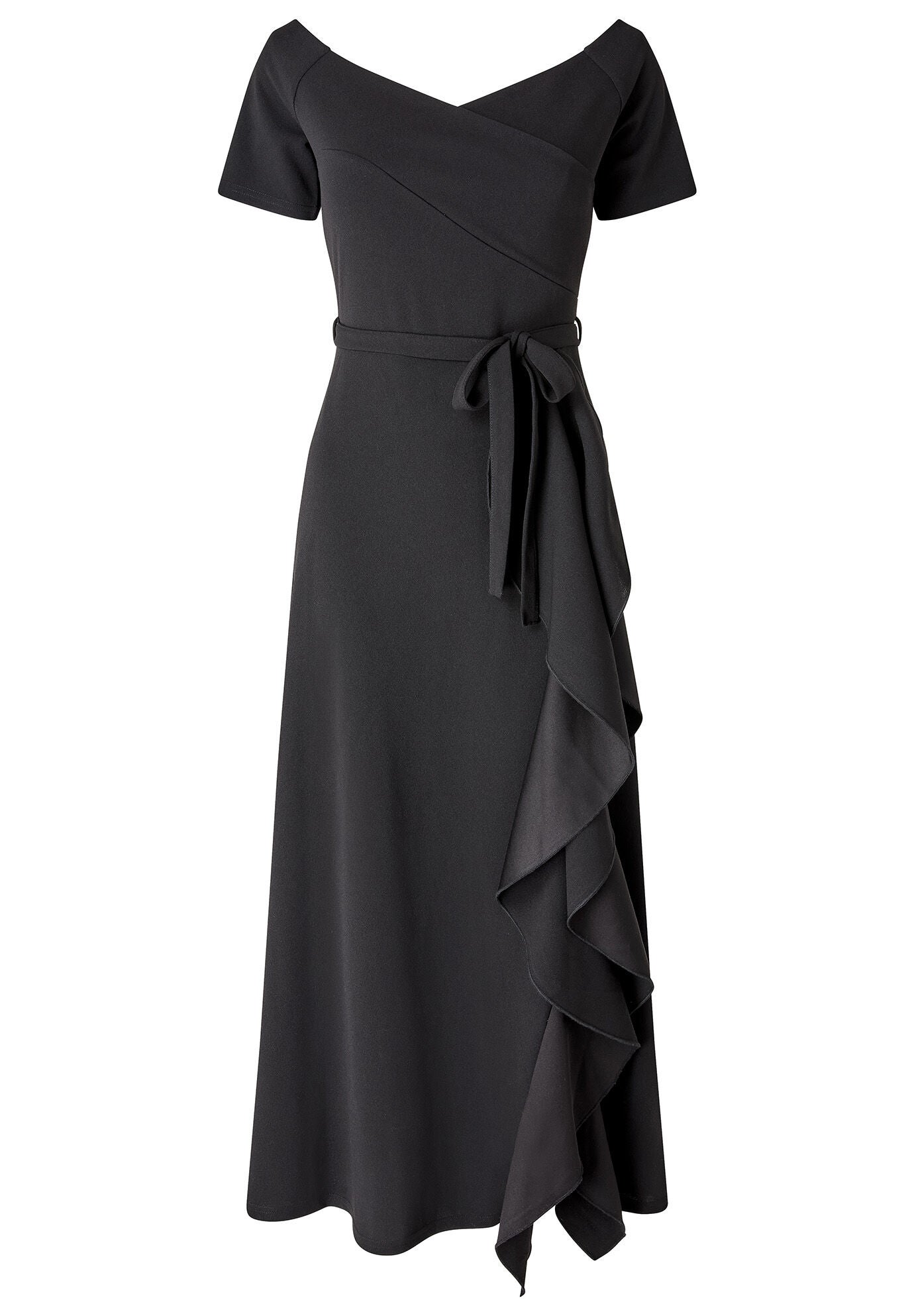 Off The Shoulder Maxi Dress, BLACK, alternate image number 4