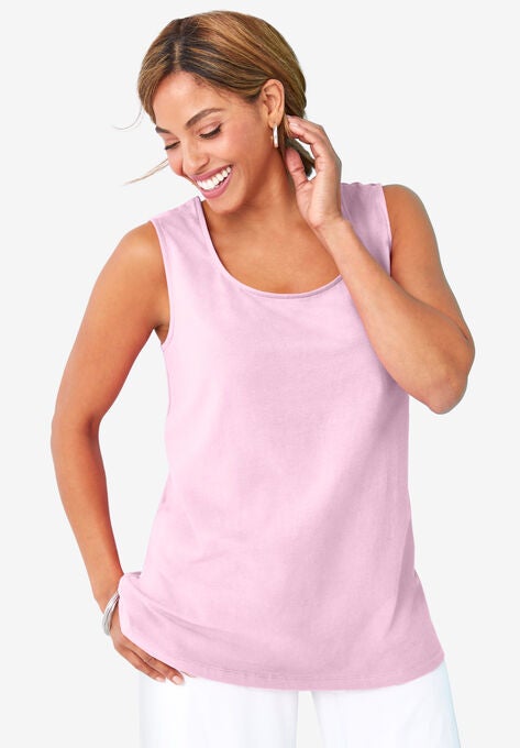 Horseshoe Neck Tank, PINK, hi-res image number null