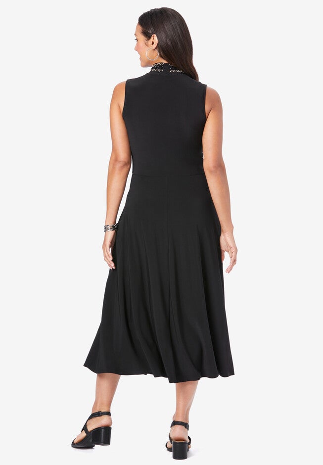 Jeweled Mock Neck Dress, , on-hover image number 1