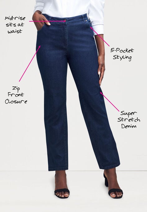 True Fit Straight Leg Jeans, , on-hover image number null