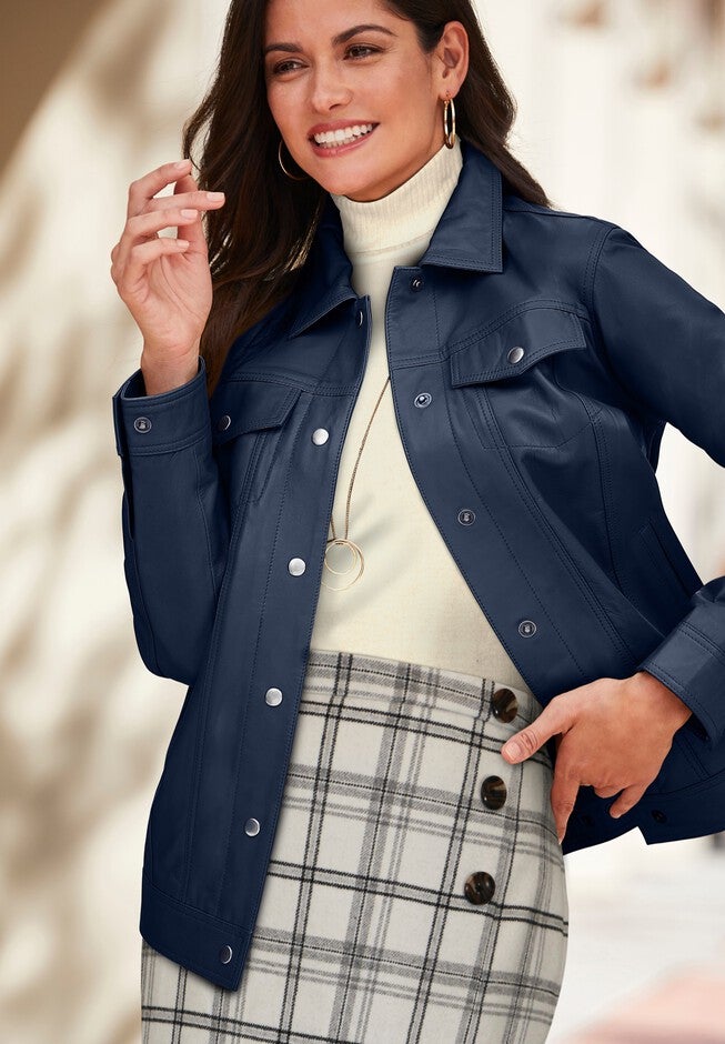 Denim Style Leather Jacket, , alternate image number 3