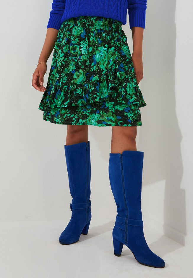 Flowy Ruffle Skirt, GREEN GARDEN, alternate image number null