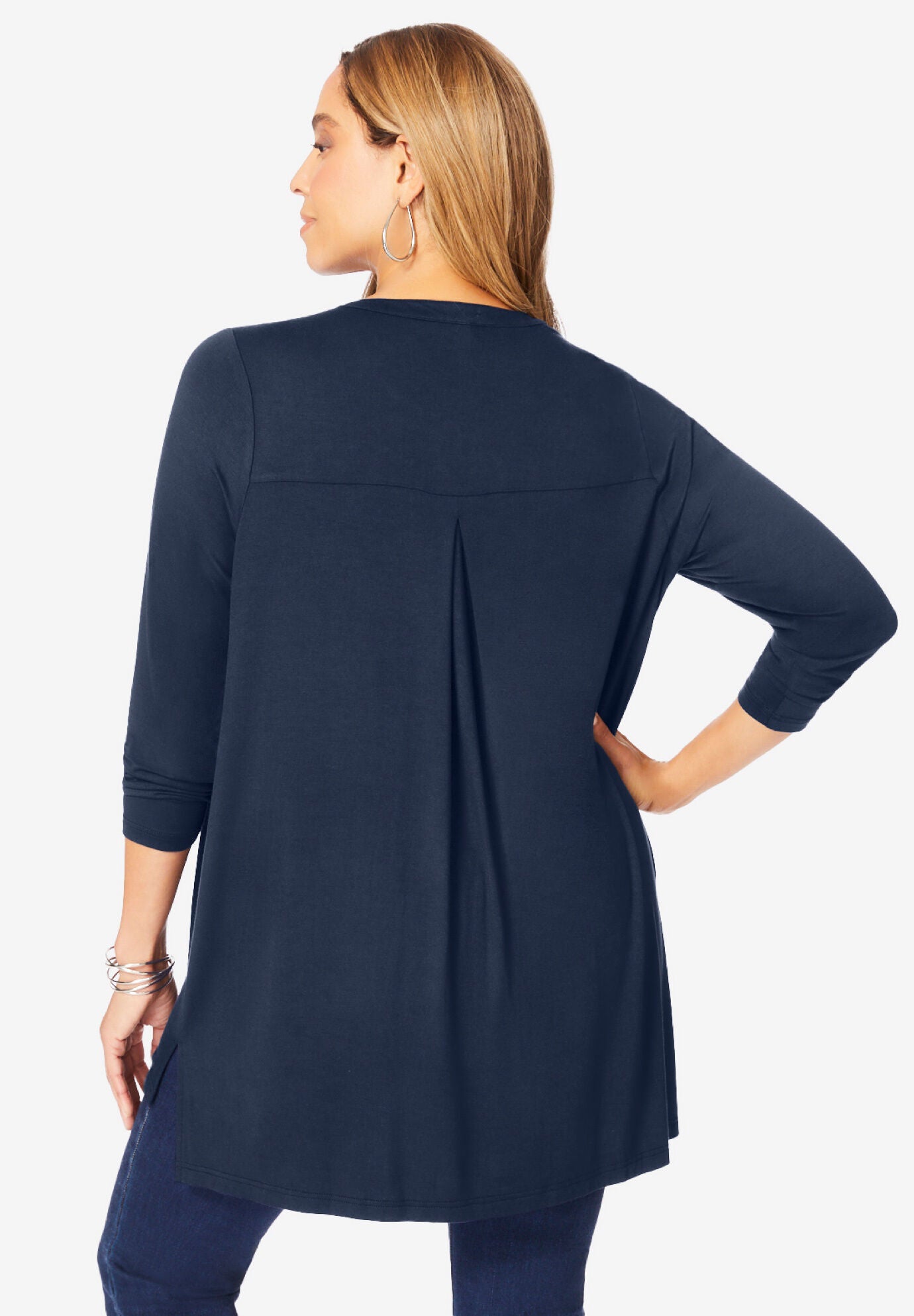 A-Line Button Down Tunic, , on-hover image number 1