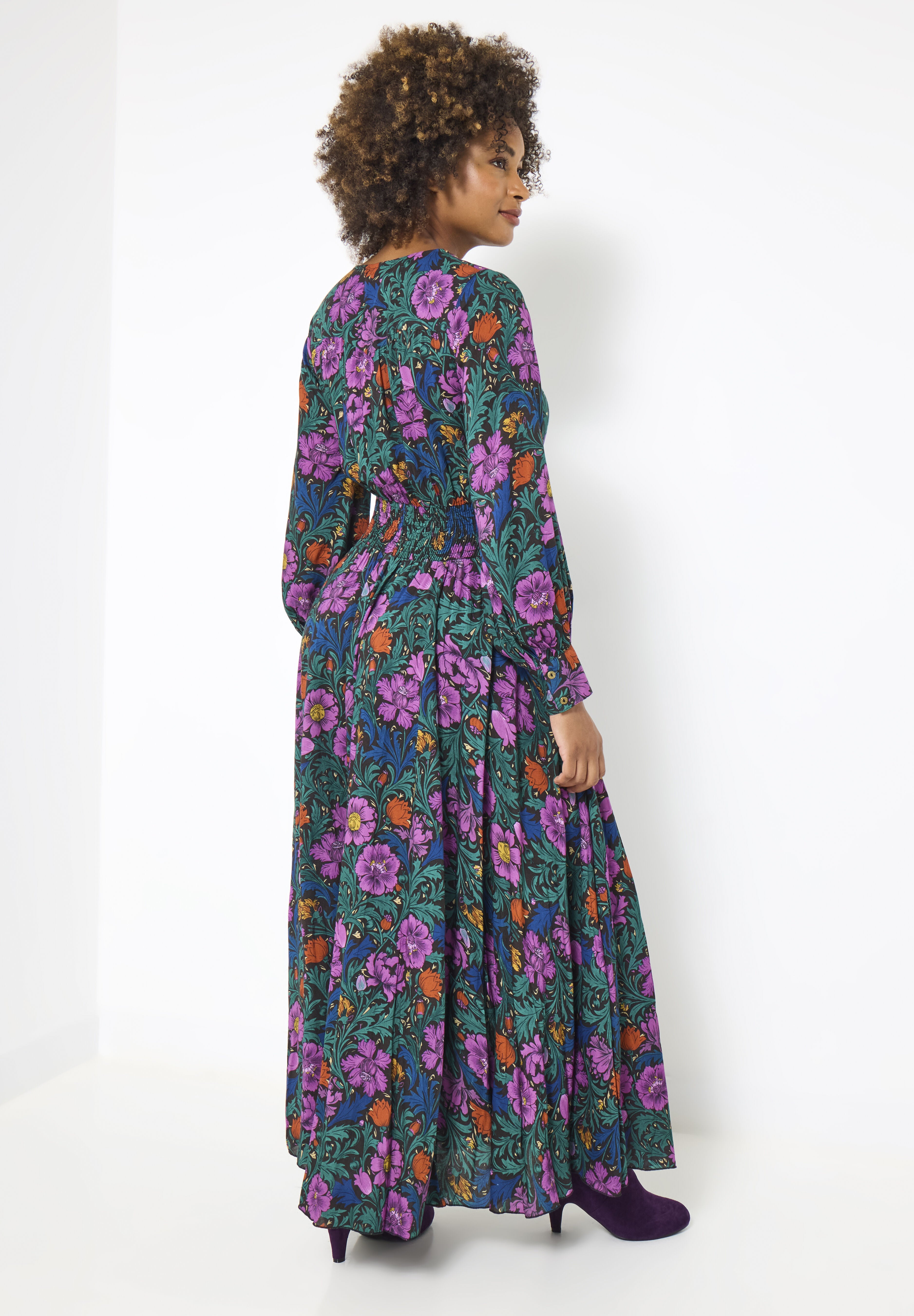 Slit Front Maxi Dress, SEQUIN BATIK GARDEN, alternate image number 2