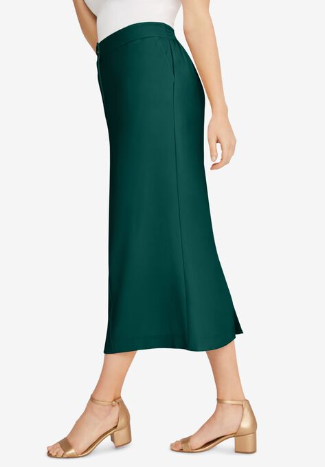 Tummy Control Bi-Stretch Midi Skirt, , alternate image number null