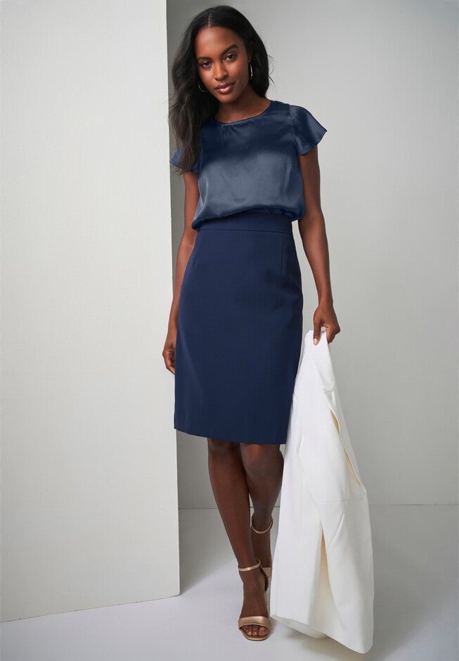 Tummy Control Bi-Stretch Pencil Skirt, , alternate image number 3