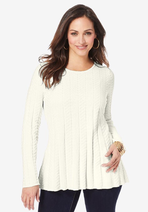 Chevron Fit & Flare Sweater, , hi-res image number null