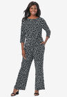 Drawstring Jumpsuit, BLACK DOT, hi-res image number null