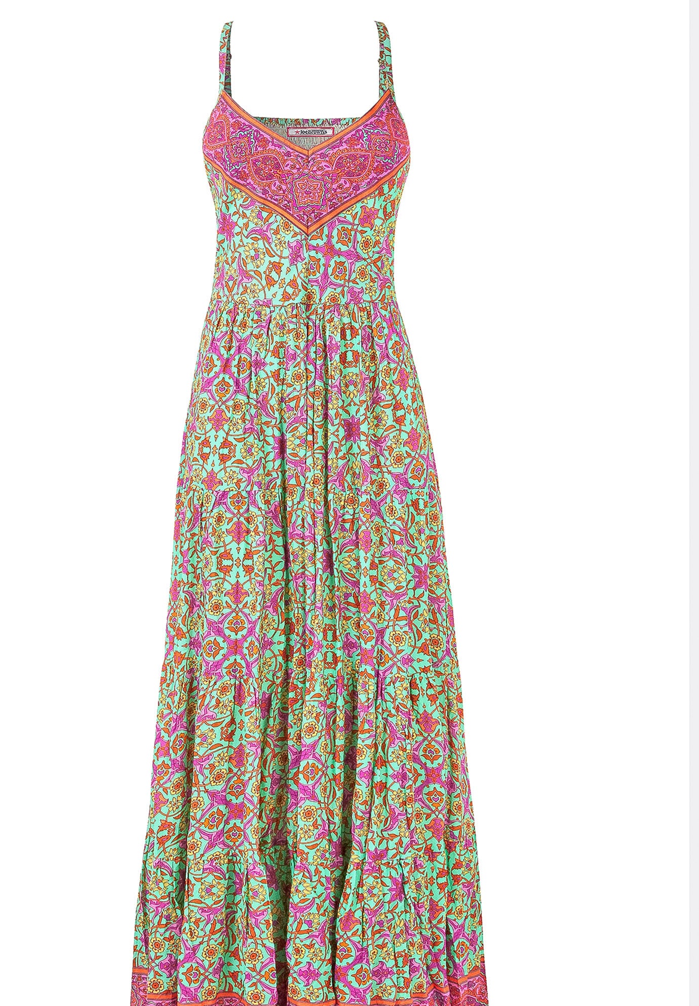 Abstract Sleeveless Maxi Dress, KALEDOSCOP GEO MEDALLION, alternate image number 4