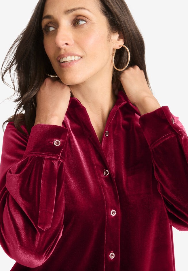 Velour Button 2-Piece Set, , alternate image number null