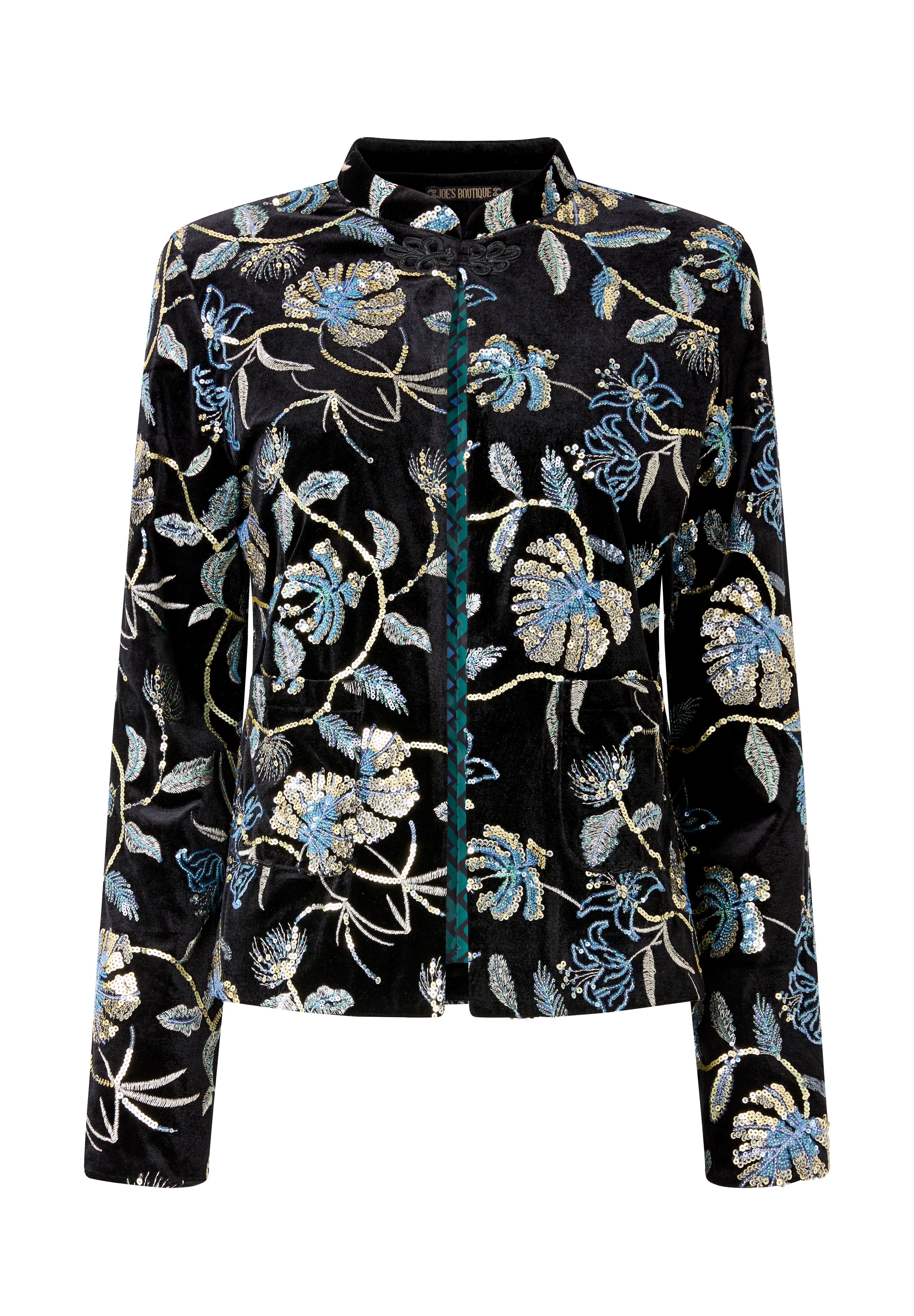 Sequin Lady Jacket, GOLD FLORAL SEQUIN, alternate image number 4