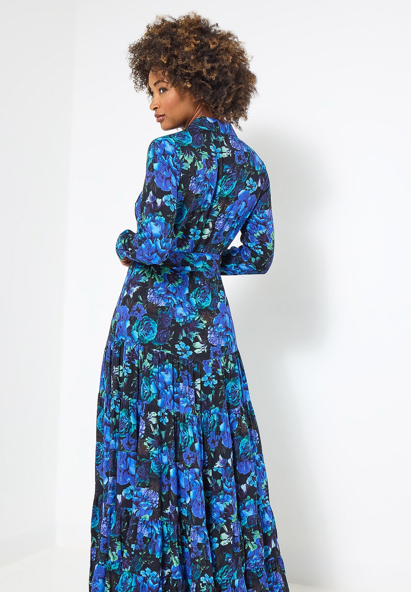 Garden Maxi Shirtdress, SAPPHIRE POPPY FLORAL, alternate image number 2