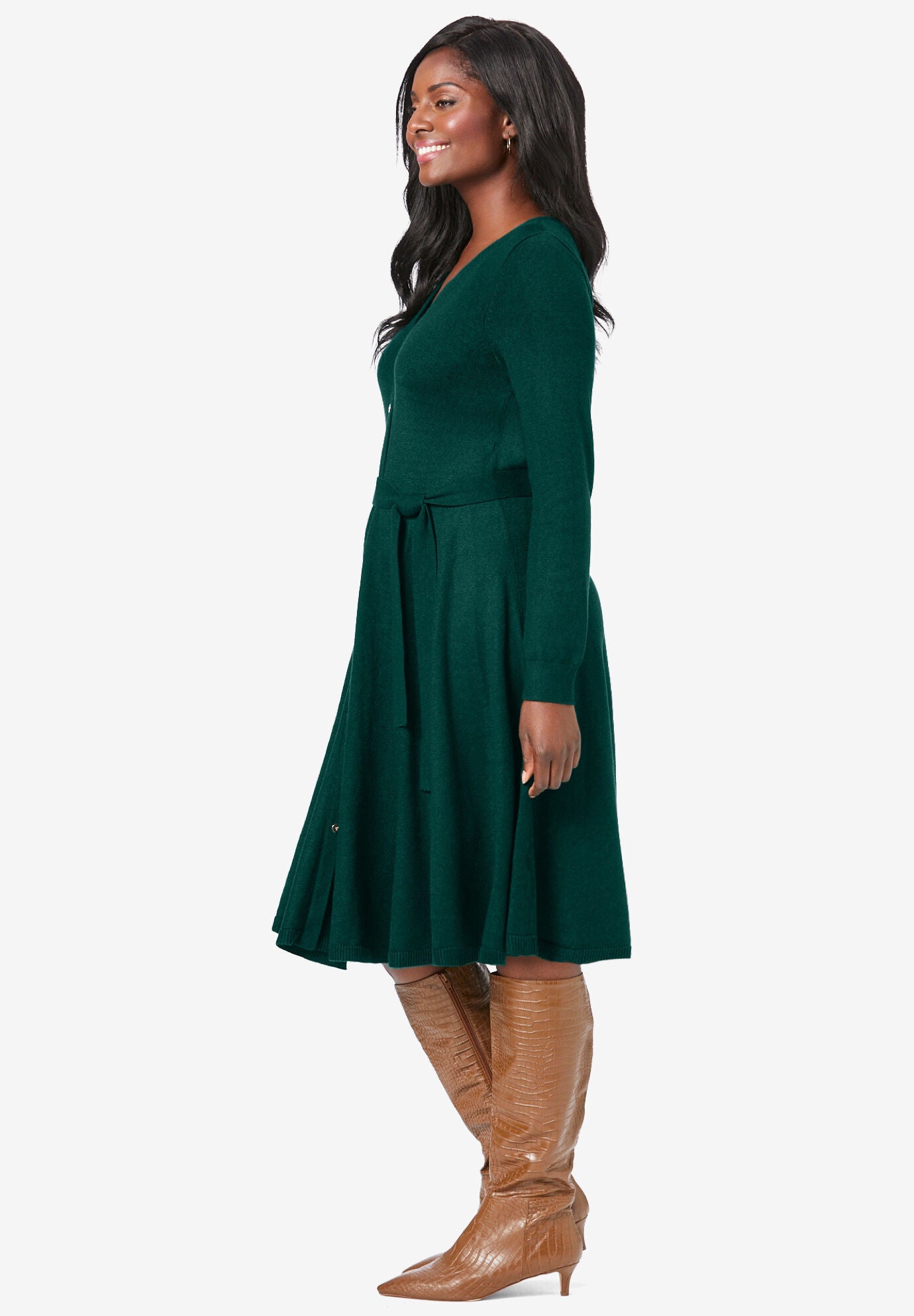 Long Sleeve Sweater Dress, , alternate image number 2