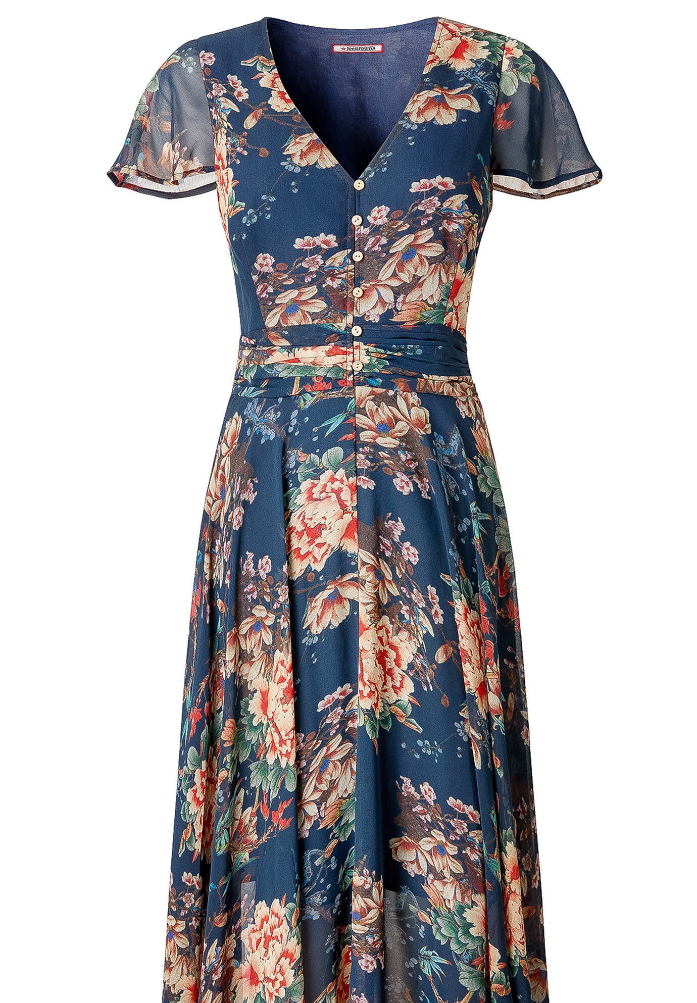 Flutter Sleeve Flyaway Maxi Dress, PRETTY PETALS, alternate image number 4