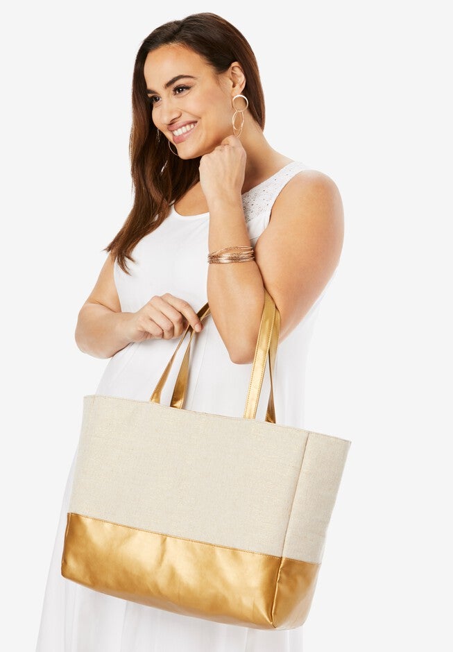 Canvas Tote, NATURAL GOLD, hi-res image number 0