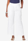 Chambray Wide Leg Pant, WHITE, hi-res image number 0