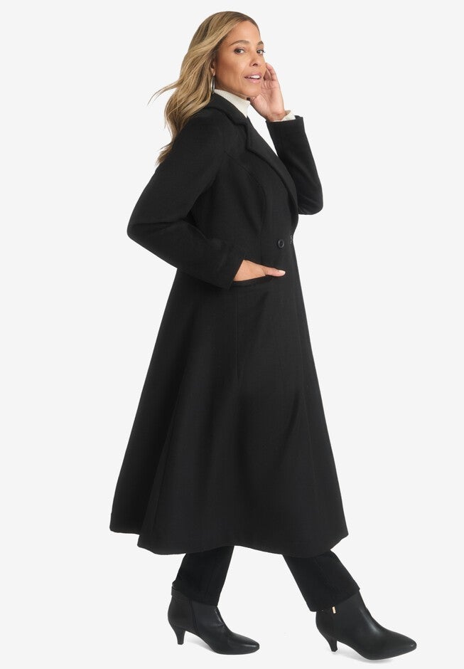 Trapeze Wool-Blend Coat, , alternate image number null