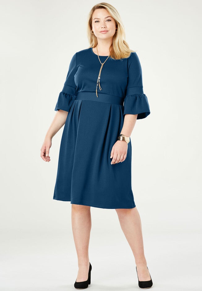 Ponte Fit & Flare Dress, , alternate image number null