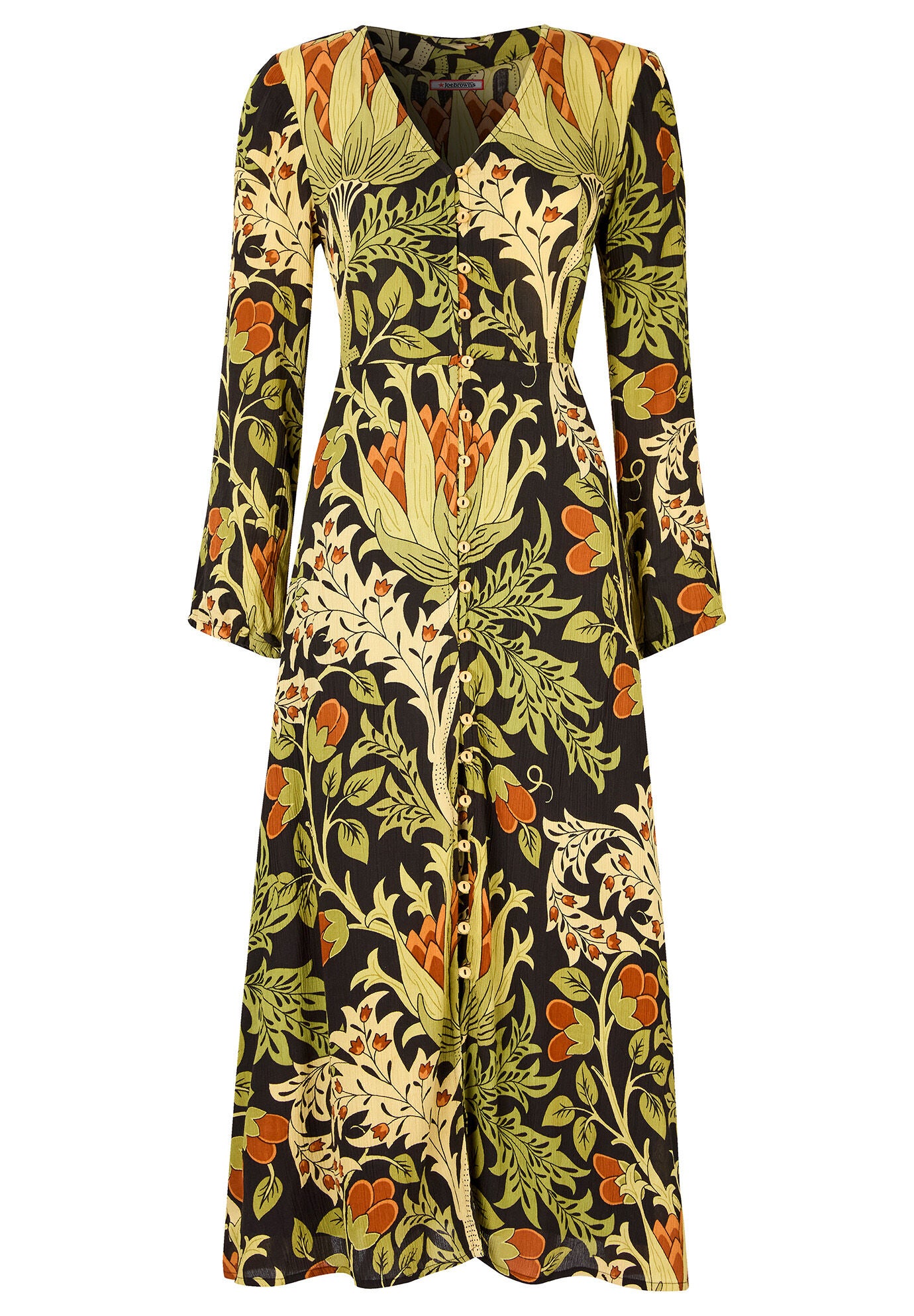 Hippie Midi Dress, VINTAGE ABSTRACT MEADOW, alternate image number 3