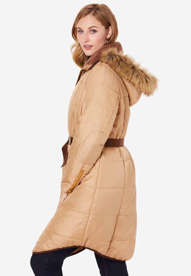 Belted Puffer Jacket, , alternate image number null