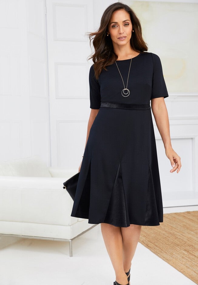 Ponte Fit & Flare Dress, , alternate image number 3