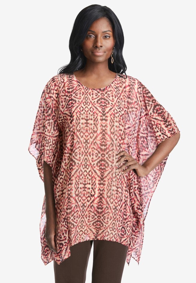 Caftan Top, RED AZTEC IKAT, hi-res image number null