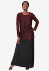 Shimmery Side-Gathered Tunic, RED SHIMMER, hi-res image number null