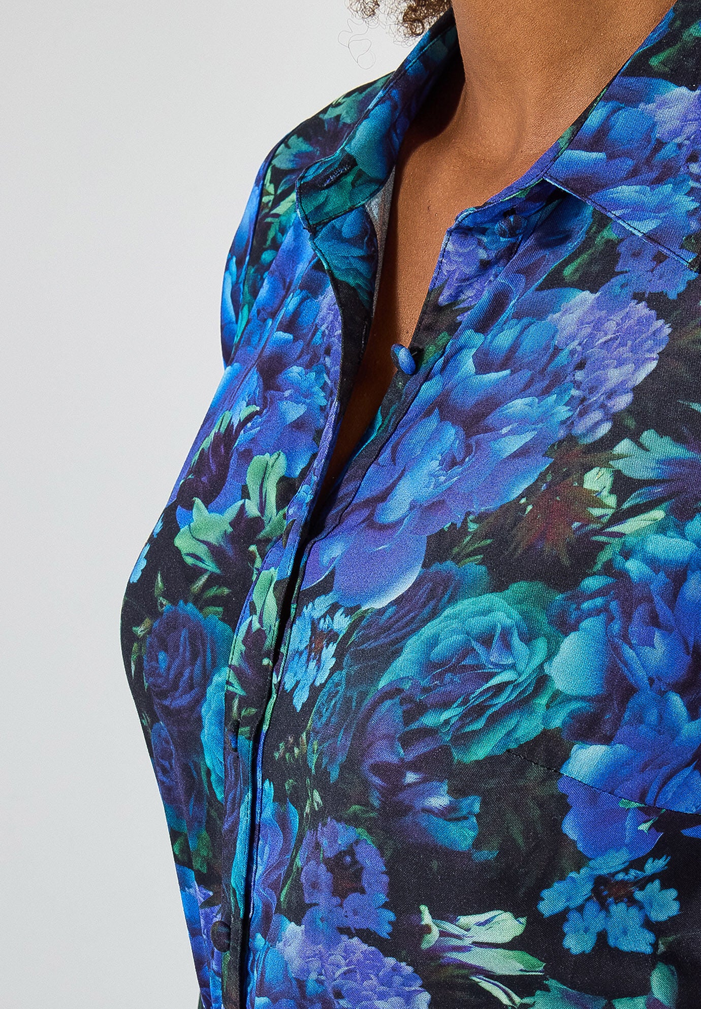 Garden Maxi Shirtdress, SAPPHIRE POPPY FLORAL, on-hover image number 1