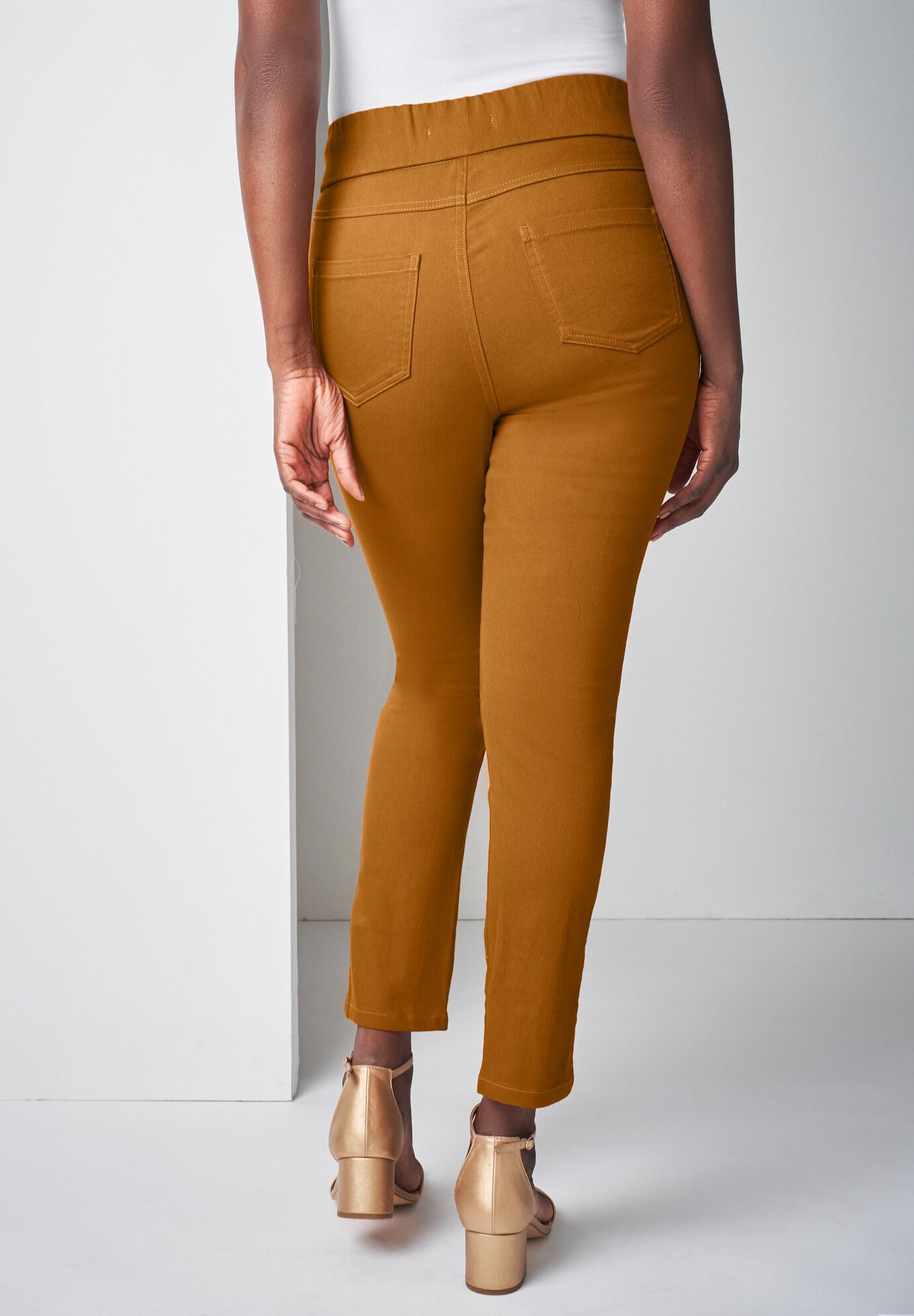 Comfort Waist Scalloped Ankle Jean, CLOVE, alternate image number 2