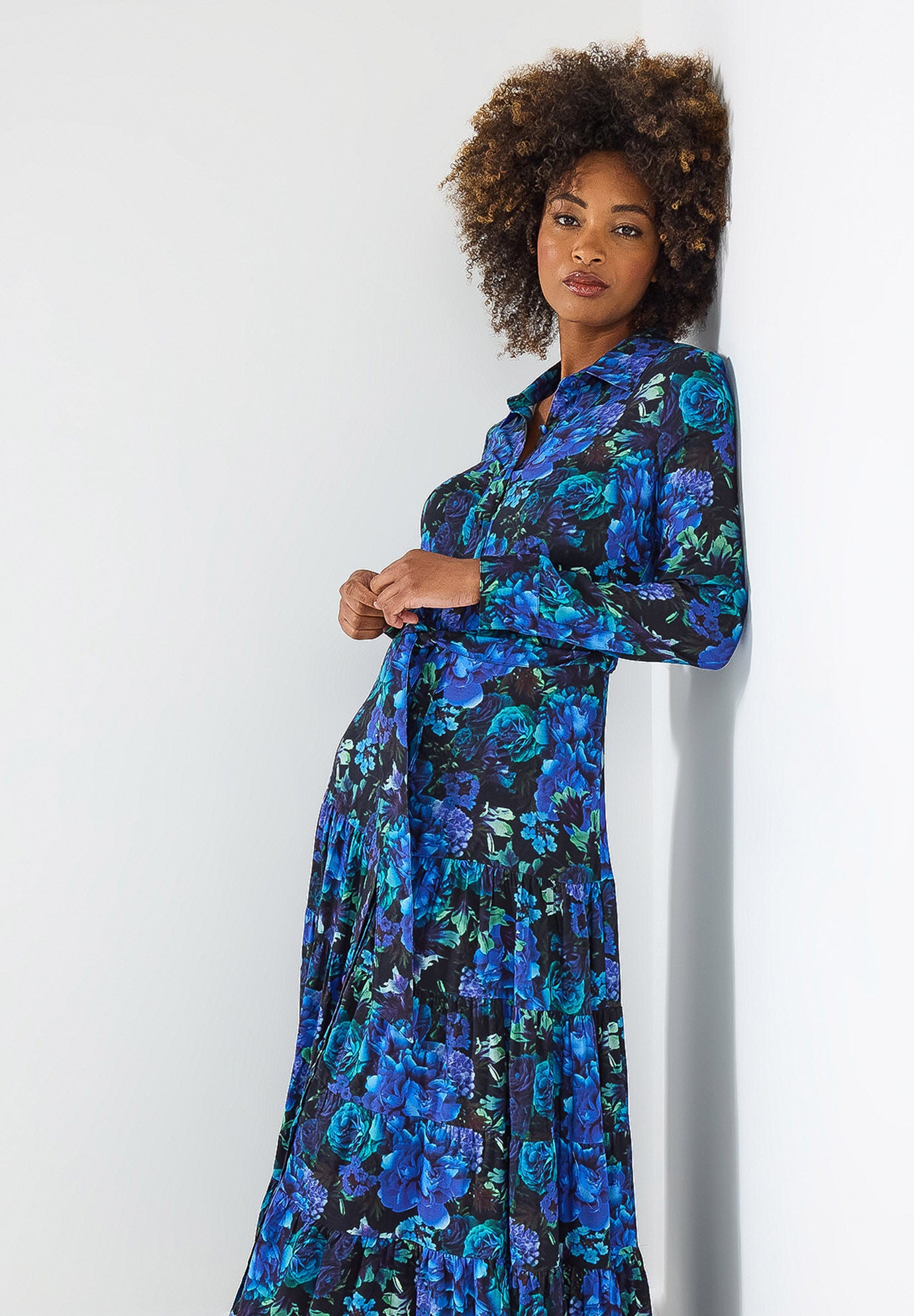 Garden Maxi Shirtdress, SAPPHIRE POPPY FLORAL, alternate image number 5
