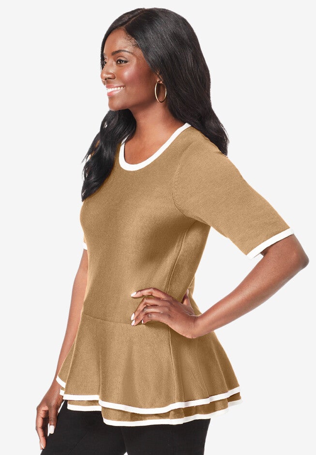 Peplum Sweater, , alternate image number null