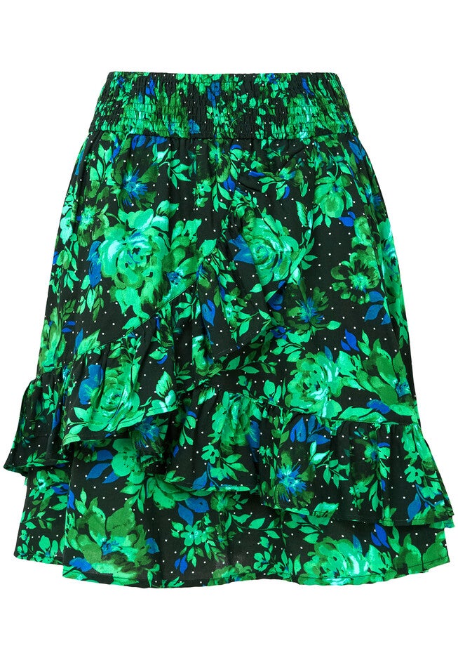 Flowy Ruffle Skirt, GREEN GARDEN, alternate image number null