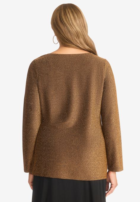 Shimmery Side-Gathered Tunic, , on-hover image number null
