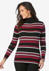Ribbed Cotton Turtleneck, BLACK MIXED STRIPE, hi-res image number null