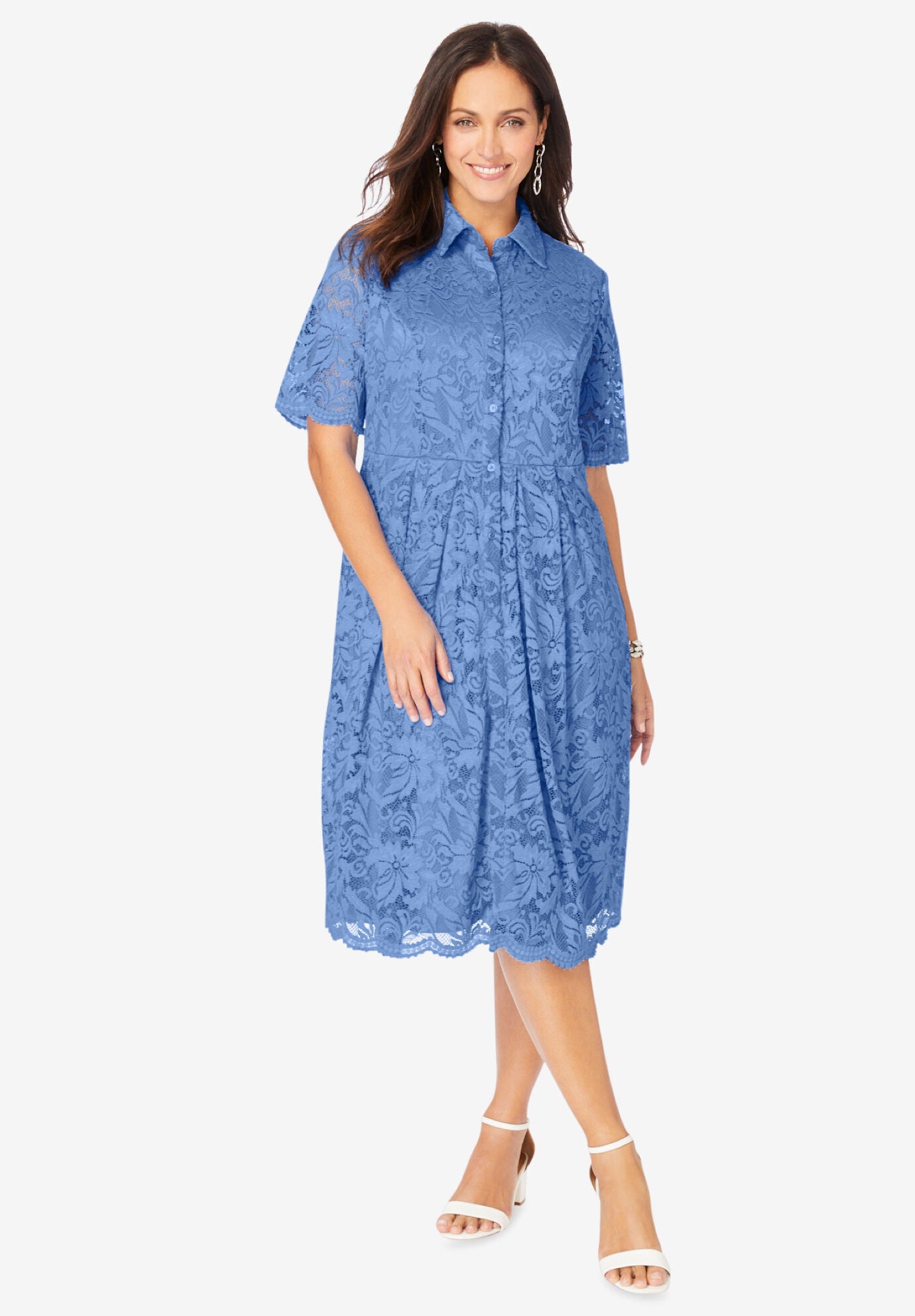 Lace Shirtdress, FRENCH BLUE, hi-res image number 0
