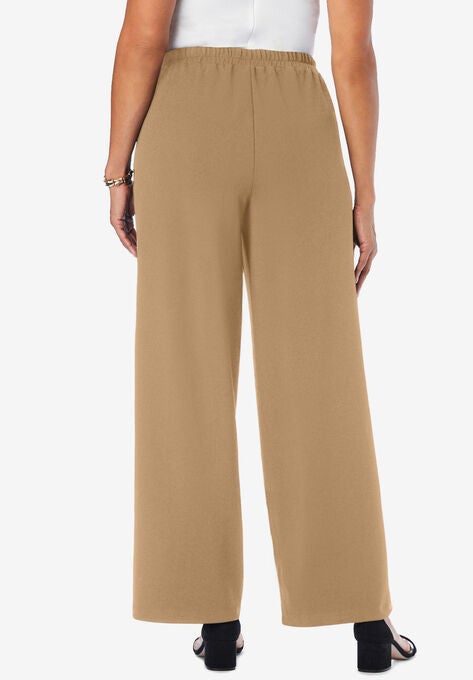 Wide Leg Crepe Pants, , on-hover image number null