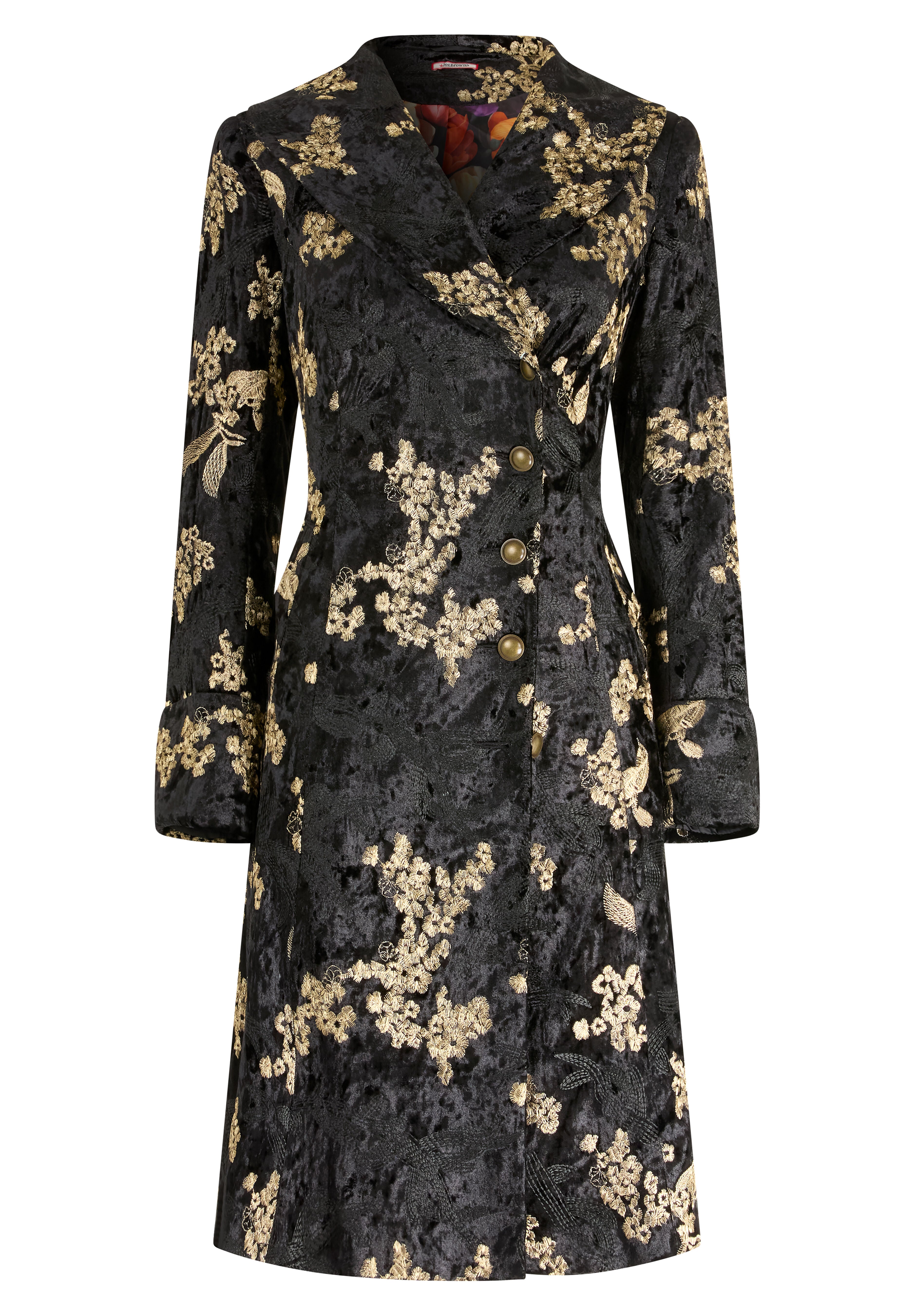 Gold Brocade Coat, GOLDEN FLOWERS, alternate image number 4